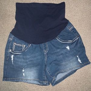 Maternity jean shorts